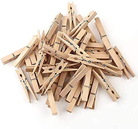 FASH Wood Clothespins with Spring Rust Resistant, Heavy-Duty, Non-Slip Grip for Line Drying Laundry, Wooden Clips, Decorative Crafts Photos Hanging PicturesR (10)