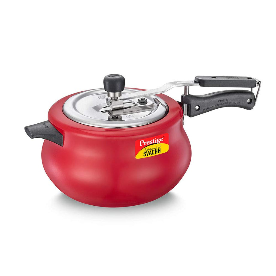 Prestige Svachh, 10753, 5 L, Nakshatra Duo Red Handi, With Deep Lid For Spillage Control, Aluminium, Inner Lid, 5 Liter