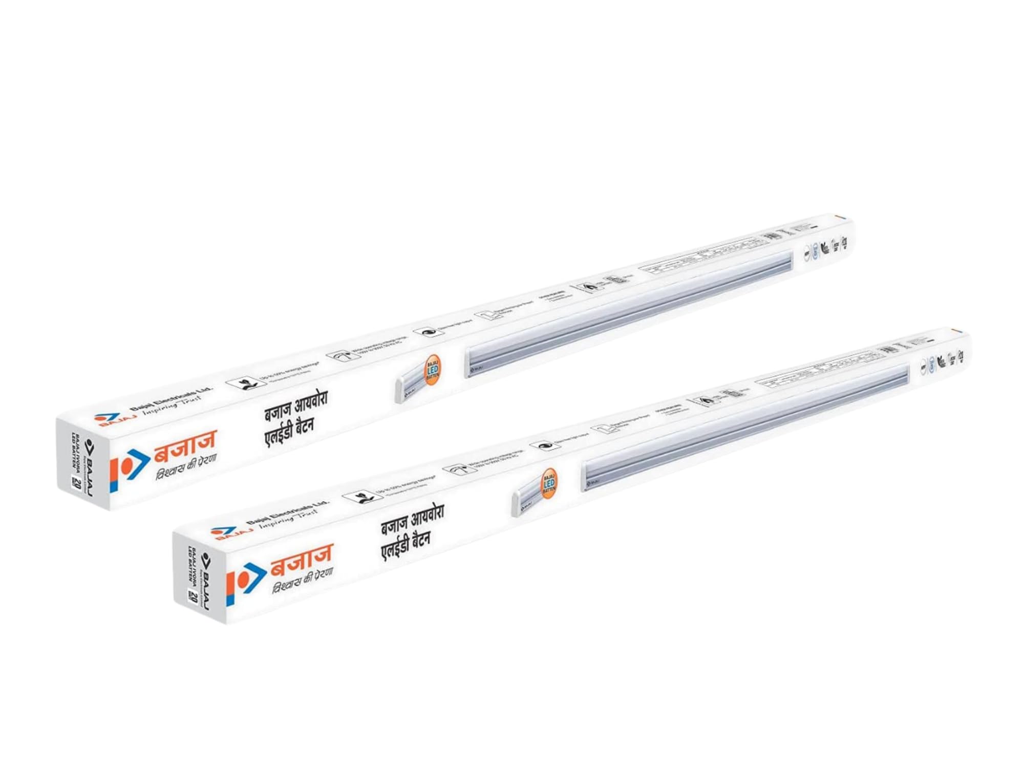 Bajaj 20W Cool Day Light LED Tubelight (Pack of 2)| LED tube light for Home, Living Room & Bedroom | Bright & Energy Efficient Tubelight/Batten for Home