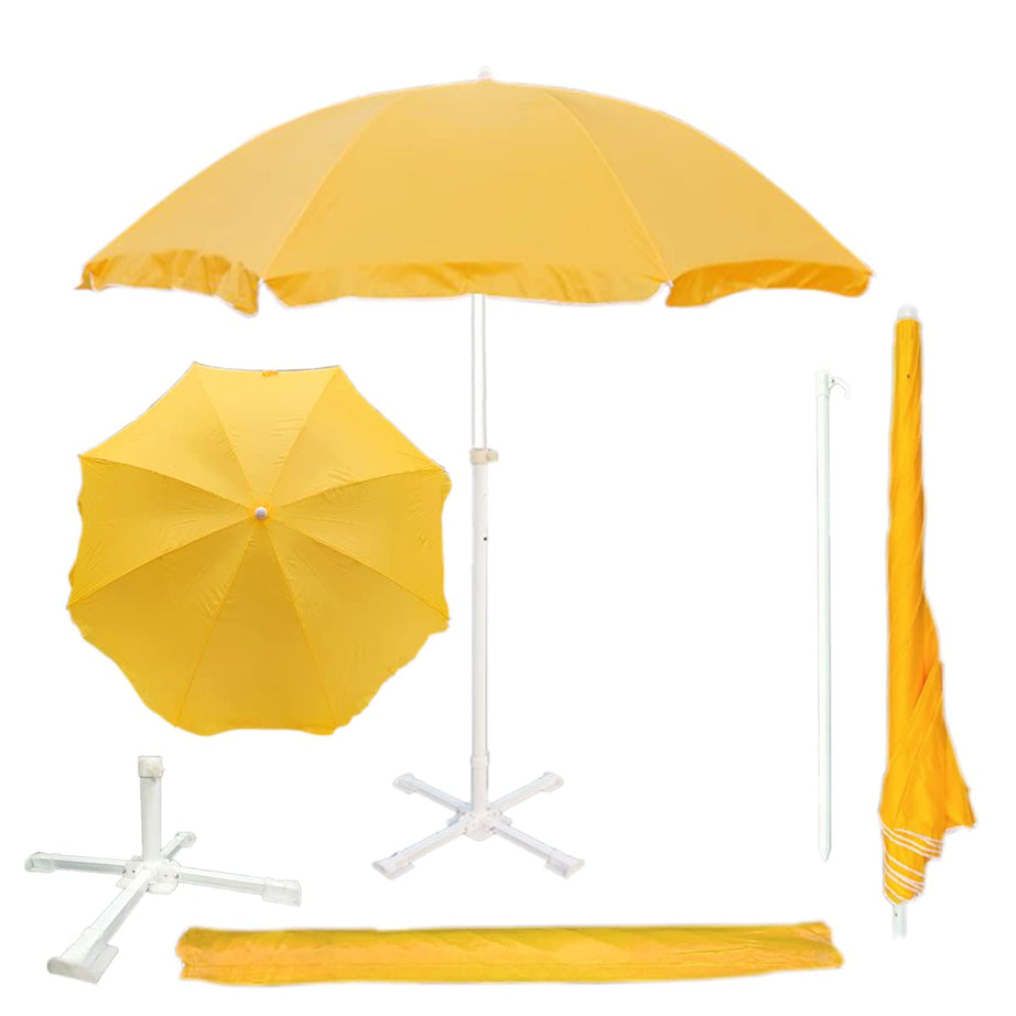 RAINPOPSON Garden Umbrella with Stand 7ft/42 Outdoor Big size Umbrella for Hotel,Shop,Restudent Patio Garden Umbrella (Yellow) (A1)