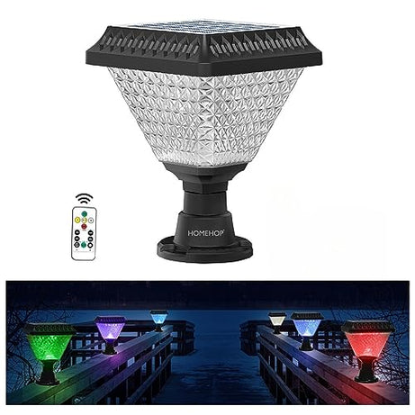 Homehop 10W LED Solar Main Gate Light for Home Garden Outdoor Waterproof Pillar Wall Lamp (ABS,RGB)