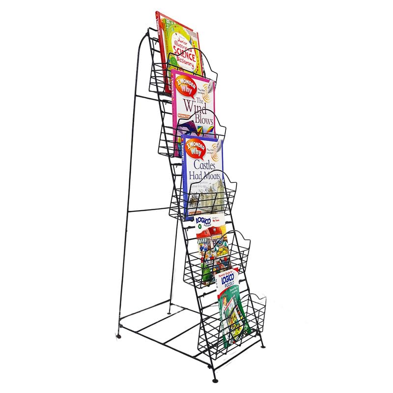 Decorscent Portable /Foldable Brochure Display Rack Floor-Standing, Pamphlets Display Stand , Magazine Holder, for Many Brochures and Booklets