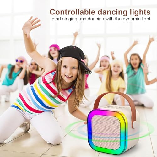 Forevermore Karaoke Machine for Kids Adults with Wireless Mics Portable Bluetooth Speaker & Dynamic Lights Birthday Gift for Girls, Boys & Toddlers Ages 4, 5, 6, 7, 8, 9, 10, 12+ Year Old Home Outdoor Travel