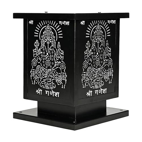 Groeien Black Outdoor Architectural Led Pillar Gate Light Lamp For Home Exterior, Garden(Bulb Not Included) (1, God-Ganesh) - Metal