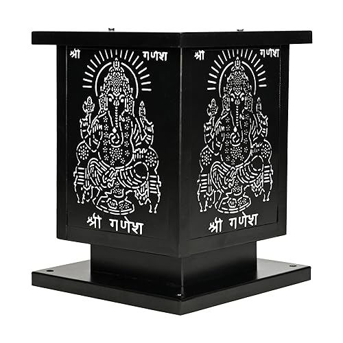 Groeien Black Outdoor Architectural Led Pillar Gate Light Lamp For Home Exterior, Garden(Bulb Not Included) (1, God-Ganesh) - Metal