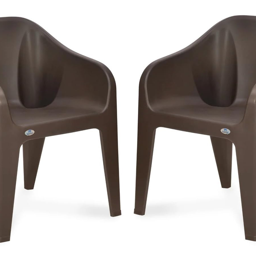 Nilkamal Eeezy Go Plastic Chair (Set of 2 Pcs) (Season Rust Brown)