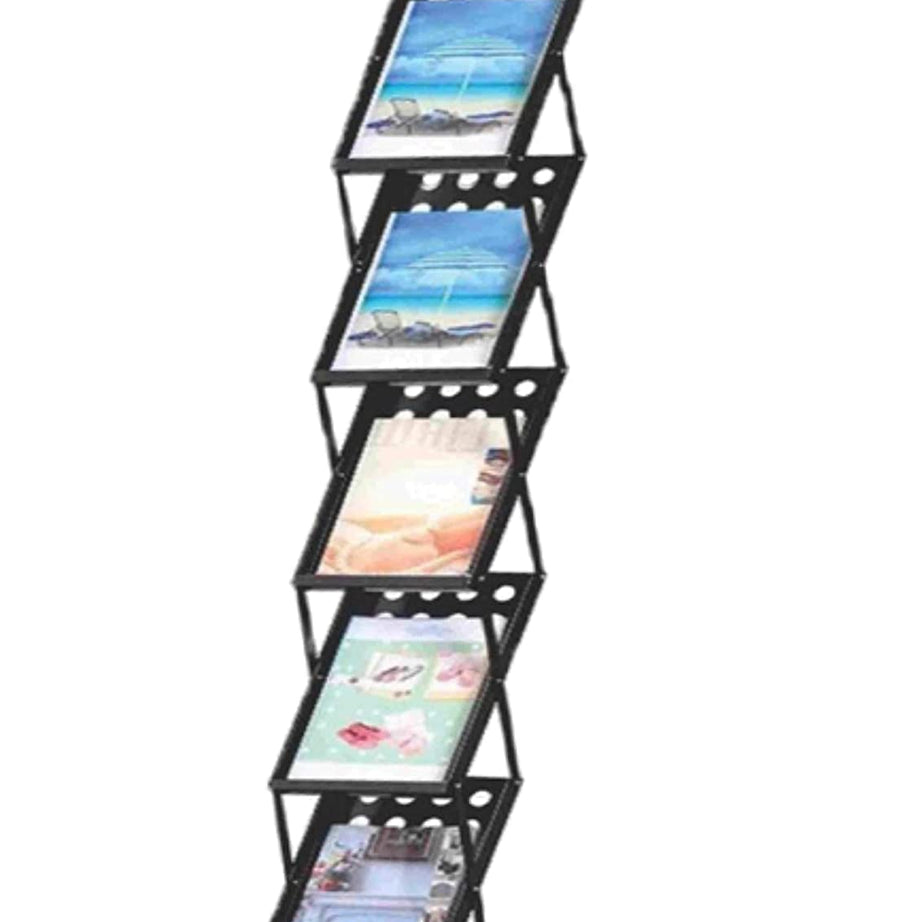 SHIVIS® A4 Metal Portable Brochure Folding Zigzag Catalogue/Magazine/Leaflet/Literature Stand Rack Magazine