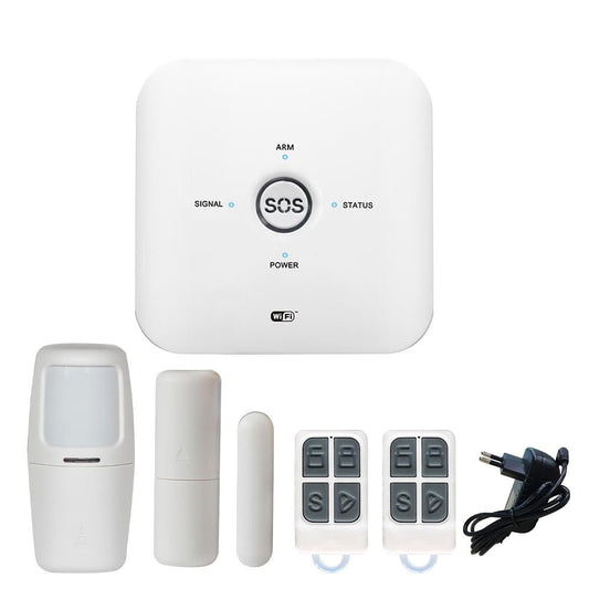 V88R Wireless Smart Security Alarm System with Remote Tag, Motion Sensor & Door Sensor, SMS/Phone Alerts, WiFi & GSM Sim Connection and Tuya App Control