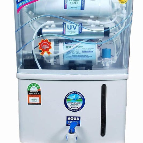 Aqua grand Water Purifier + RO + UF + UV + TDS Controller|| Copper + Alkaline Purifier || 12 Leter Water Purifier for Home & Kitchen, Schools, Hospitals|| No Need 2 Year Service||NW-RO-18