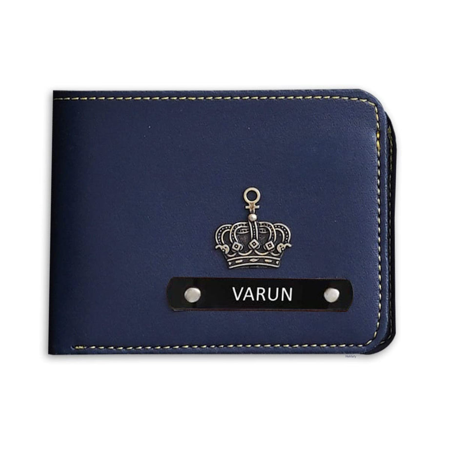 Customized Men Wallet | Wallet for Men with Charms | Birthday Gift for Him | Name Wallets | Anniversary Gift for Husband (Dark Blue)