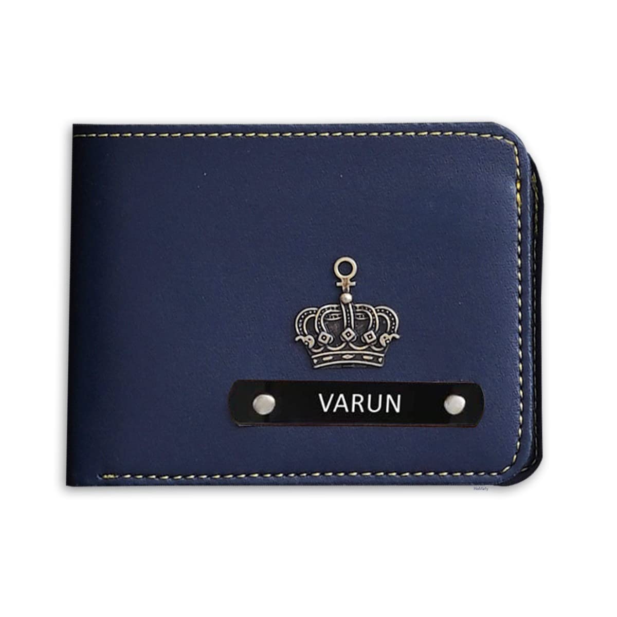 Customized Men Wallet | Wallet for Men with Charms | Birthday Gift for Him | Name Wallets | Anniversary Gift for Husband (Dark Blue)