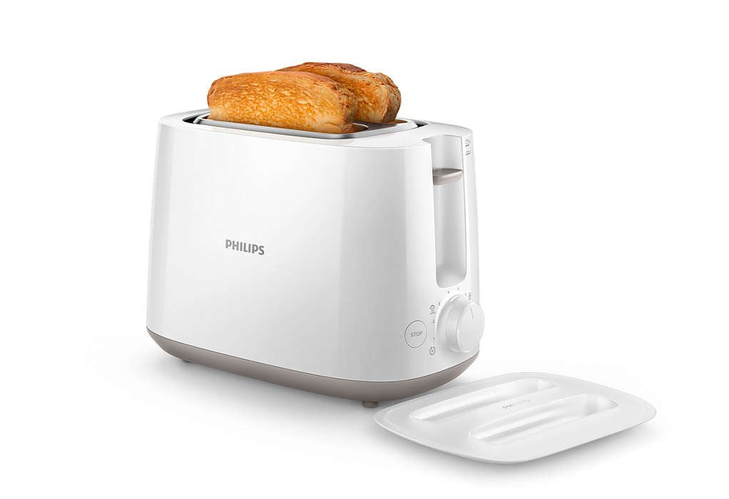 Philips Daily Collection HD2582/00 830-Watt 2-Slice Pop-up Toaster (White)