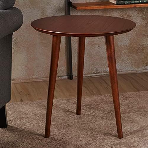 Welltrade Shoppee Wooden Round Coffee Table, End Table, Plant Stand/Table, Side Table for Living Room, Bedroom, Library, Balcony (Full Brown C)