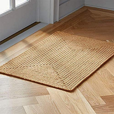 FR Creations Handwowen Braided Natural Jute Doormat, Carpet-Rug Area | for Bedroom & Office, Decor (Multicolr, 40x60 cm)