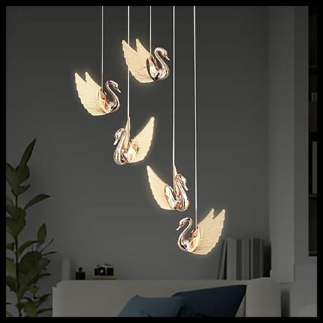 Smartway®- Chandelier for living room,modern,dining table,hall,hanging ceiling light,pendant lamp,28 Watt Christina,Smart Voice Assist (Google, Alexa), App Control