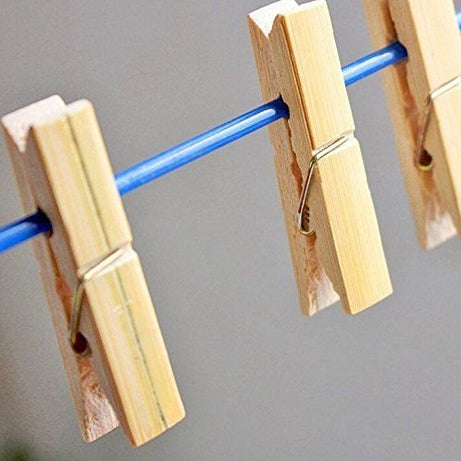 M2 Look Wooden Clips Clothes Pegs Multipurpose for Drying Laundry Clips Wooden Cloth Drying Non Rust Clips Cloth Hanging (Set of 40 Pc)