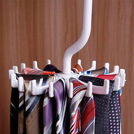 KCHOICE® Adjustable 360 Degree Rotating Tie Racks Hanger Hook, tie Hanger, 1 Piece, Multi-Color