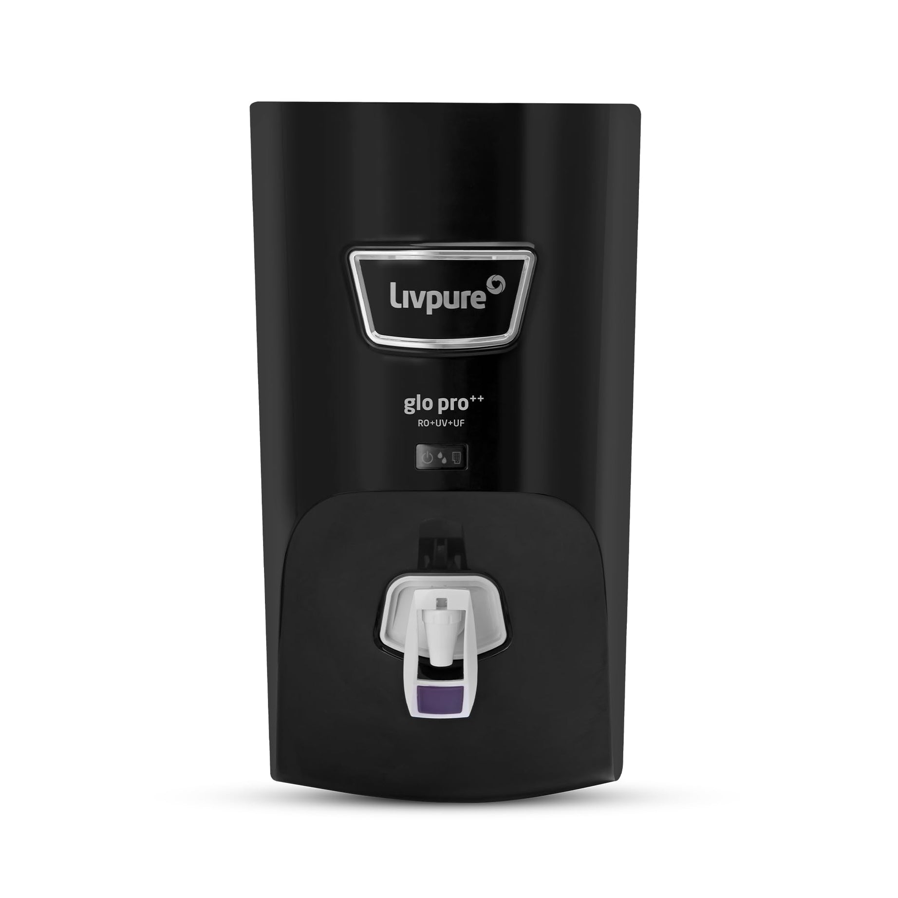 Livpure GLO PRO++ RO+UV+UF, Water Purifier for Home - 7 L Storage, Suitable for Borewell, Tanker, Municipal Water (Black)