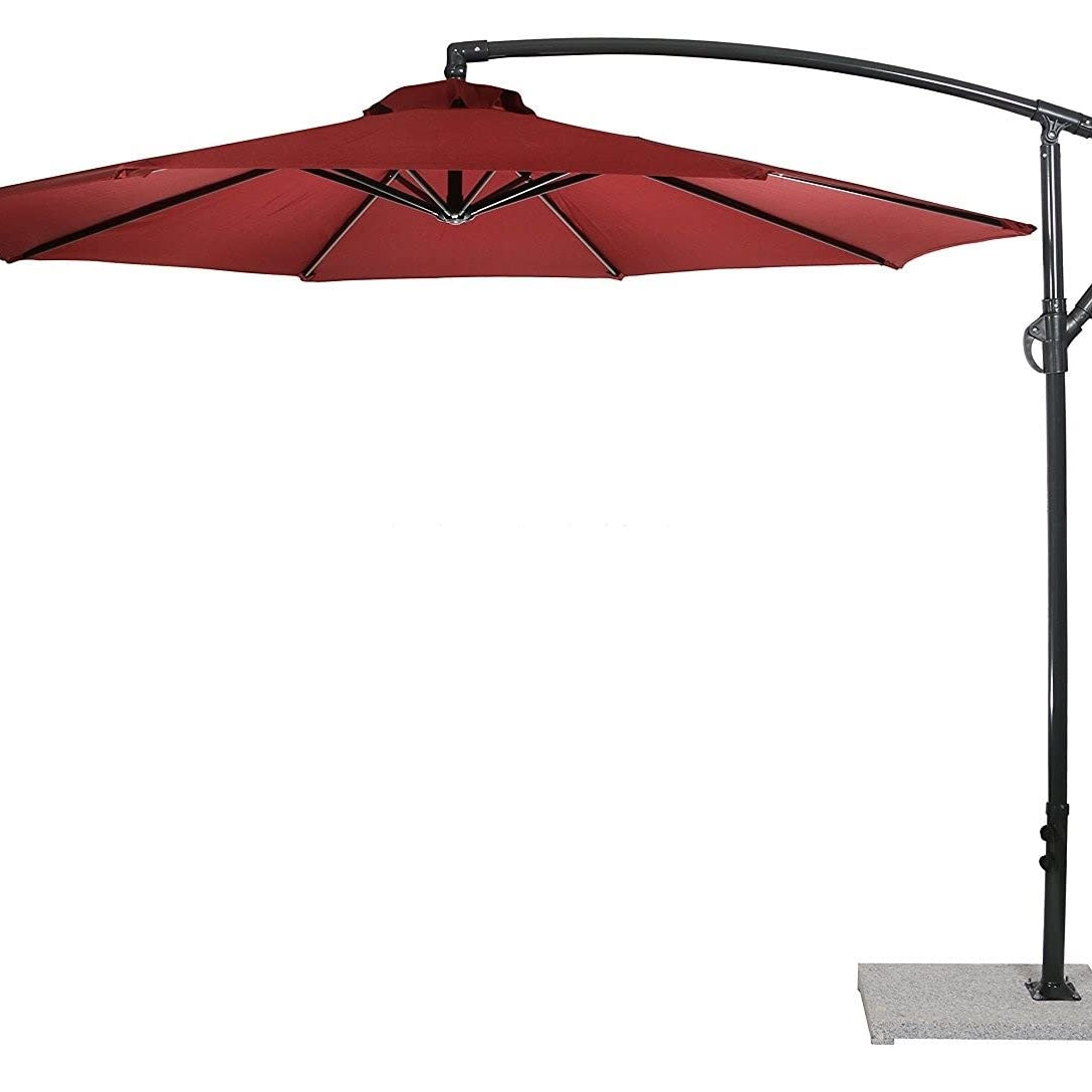 Invezo Garden Umbrella Side Pole Round Outdoor Garden Umbrella (9ft diameter, Maroon) with 30kgs Granite Stand - Patio outdoor/Big Size Outdoor Umbrella