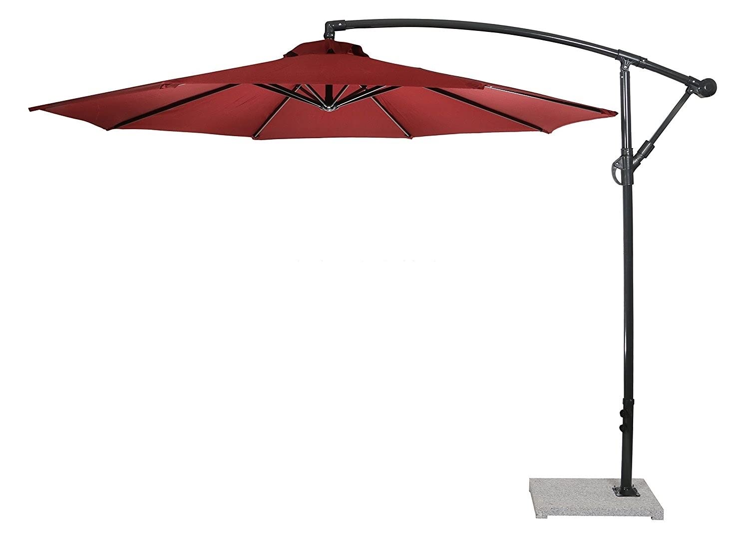 Invezo Garden Umbrella Side Pole Round Outdoor Garden Umbrella (9ft diameter, Maroon) with 30kgs Granite Stand - Patio outdoor/Big Size Outdoor Umbrella