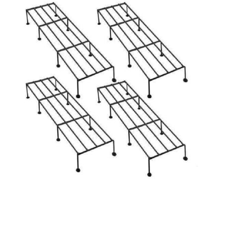 Single Tier Stand | Metal Plant Stand for balcony | Planter stand for living room | Outdoor & Indoor plants (Set of 4 Black)