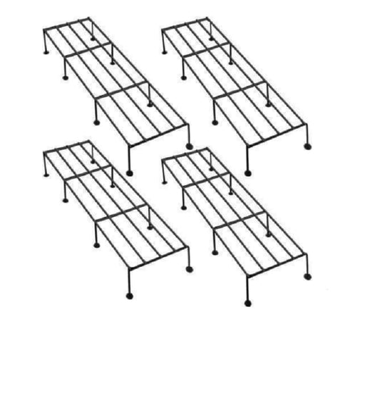 Single Tier Stand | Metal Plant Stand for balcony | Planter stand for living room | Outdoor & Indoor plants (Set of 4 Black)