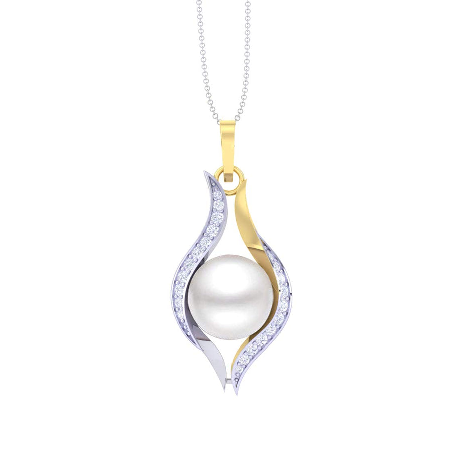 Clara 92.5 Sterling Silver Real Pearl Pendant with Chain | Gift for Women and Girls