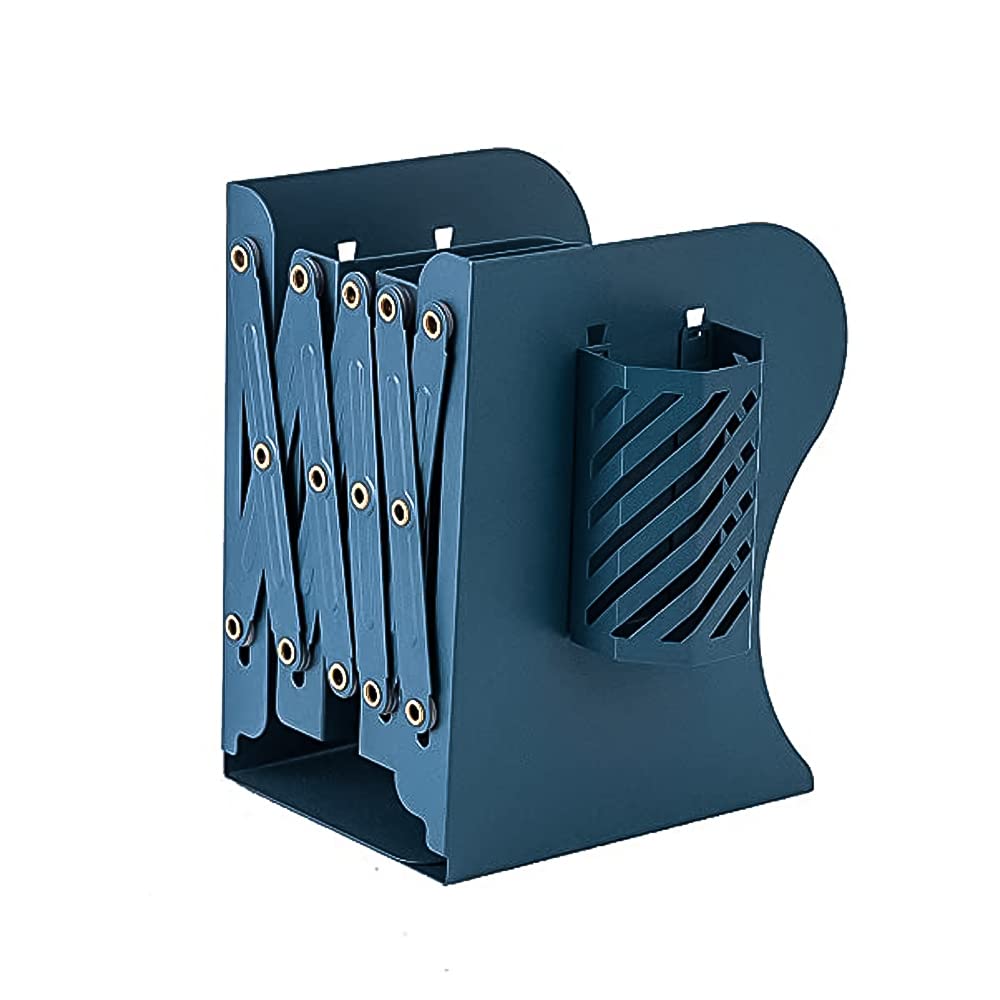 Volo Expandable Bookcase Desktop Bookend/Book Stand/Book Holder/Book Organizer, Office Book Organizer Box Book Stand, Book Organiser, File Holders Organizer (Color:Blue)