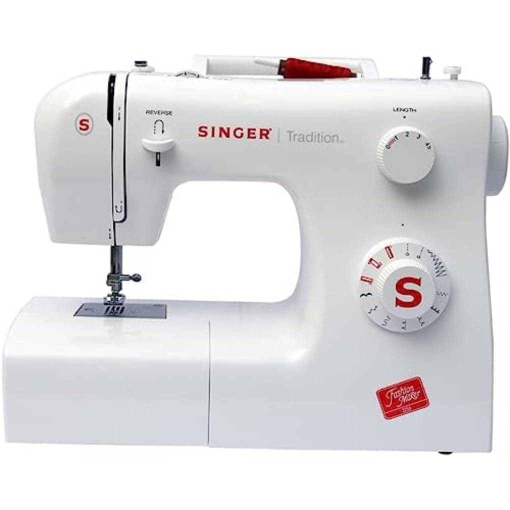 Singer 2250 Tradition Automatic Zig-Zag Electric Sewing Machine, 9 Built-in Stitches, 30 Stitches Functions (White) Metal Frame