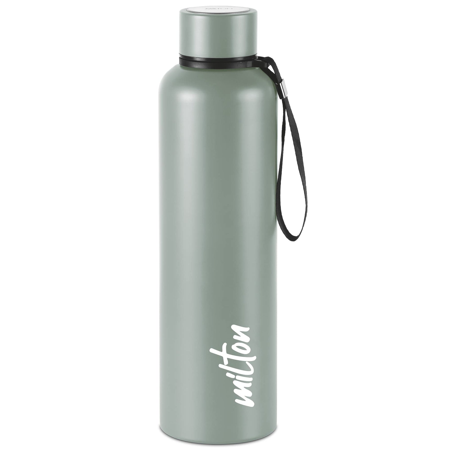 Milton Aura 1000 Thermosteel Bottle, 1.05 Litre, Grey | 24 Hours Hot and Cold | Easy to Carry | Rust & Leak Proof | Tea | Coffee | Office| Gym | Home | Kitchen | Hiking | Trekking | Travel Bottle