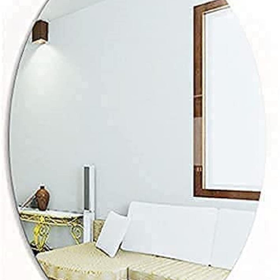 PERDANT Oval shape adhesive mirror sticker for wall on tiles bathroom bedroom living room Basin Mirror Bathroom Wall Mirror Stickers unbreakable plastic wall mirror 20 * 30