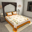 JaipurFabric® Cotton 180 TC Floral Double Bedsheet with 2 Pillow Covers (90" X 108"), Yellow