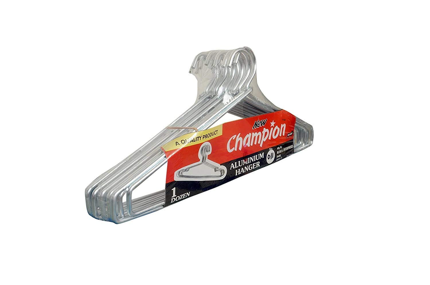 NewChampion Strong and DurableCloth Hanger 16 (Silver) - Pack of 12 Pieces,Aluminium