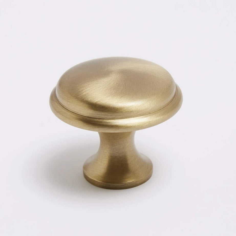 HOBKNOBS Brass Berlin Ronde Cabinet Round Knob 30mm (Burnish Brass).