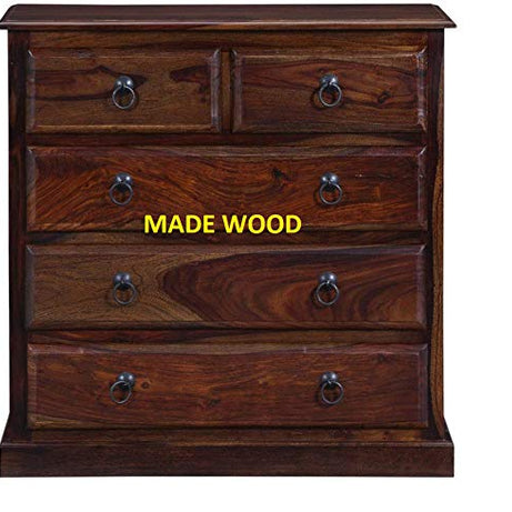 PIPERCRAFTS Made Wood Drawers for Storage/Chester Drawer/Chest of Rack/Chest for Clothes/Chest of Drawers Wooden in Dark Walnut Finish