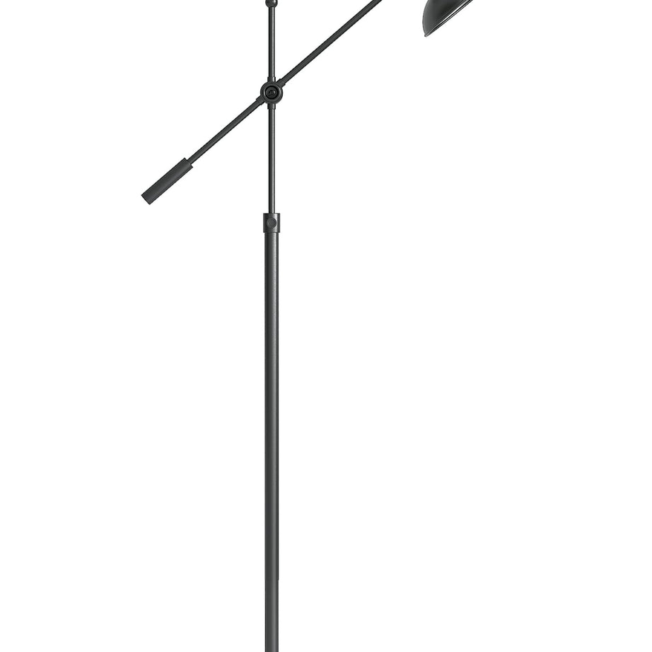 Divine Trends Black Modern Reading Floor Lamp Task Standing - Adjustable Height & Moveable Pack Of 1 - Metal, Led