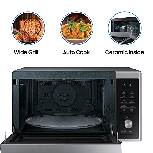 Samsung 32L, Slim Fry, Convection Microwave Oven with Tandoor and Curd making(MC32A7035CT/TL, Stainless Steel, 10 Yr warranty)