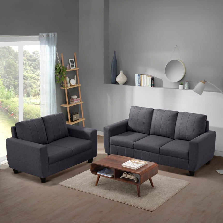 Sleepyhead Bae - 3+2 Seater Sofa Set (Fabric, Stone Grey, 5- to 6-Person Sofa)