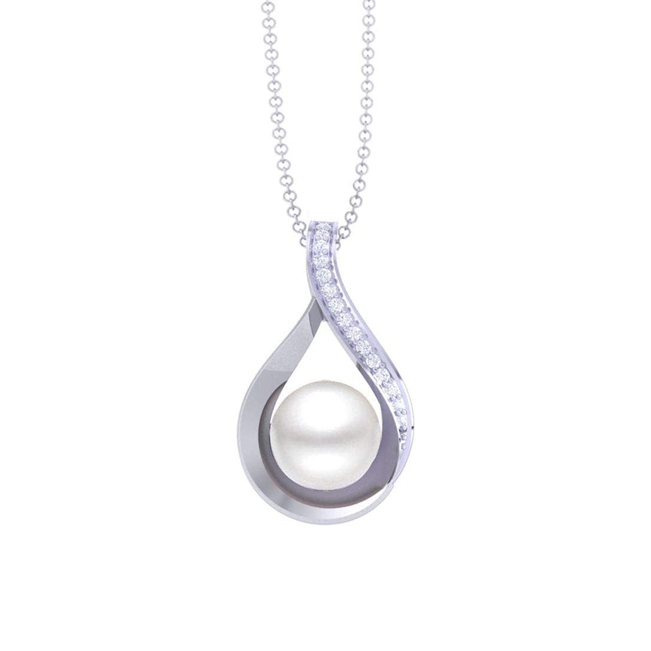 Clara 92.5 Sterling Silver Real Pearl Pendant with Chain | Gift for Women and Girls