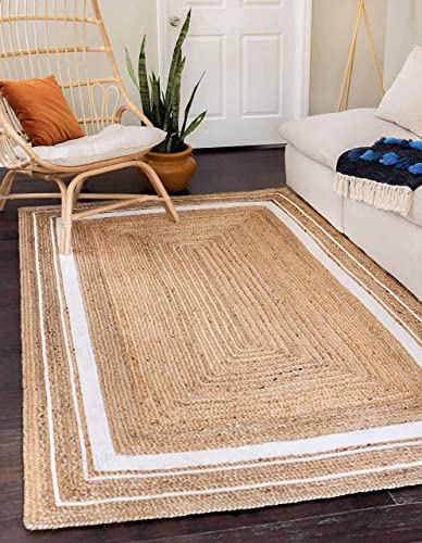 Giya Rugs Braided Modern Reversible Jute Carpet Rug Bedside Runner Doormat/for Your Home & Bedroom, Dining Hall (Multicolour, 3x5 Feet)