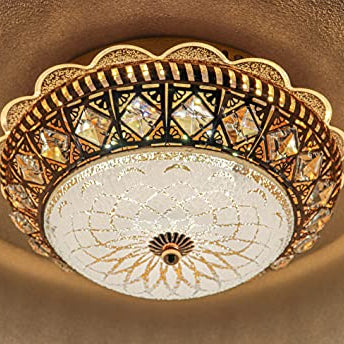 swanart Peacock Round Chandelier Crystal Ceiling Light Lamp (Multicolour) (Design 1)