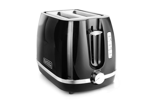 Black+Decker BXTO0202IN 870-Watt 2 Slice Pop-up Toaster with Bun Warmer | Browning Control with 6 levels | Easy Cleaning| 2-Year Warranty (Black)