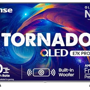 Hisense 139 cm (55 inches) Tornado Series 4K Ultra HD Smart QLED TV 55E7K PRO (Dark Grey)