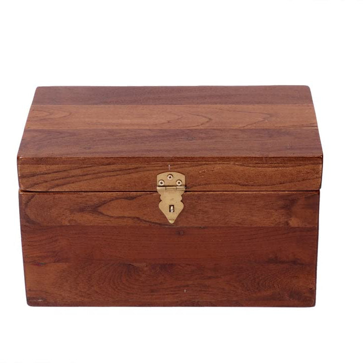 Handmade Wooden Storage Box | Jewellery Box For Women | Solid Wood Box | Multipurpose Use | Hand Polished Decorative Box | Jewel Organizer With Lock