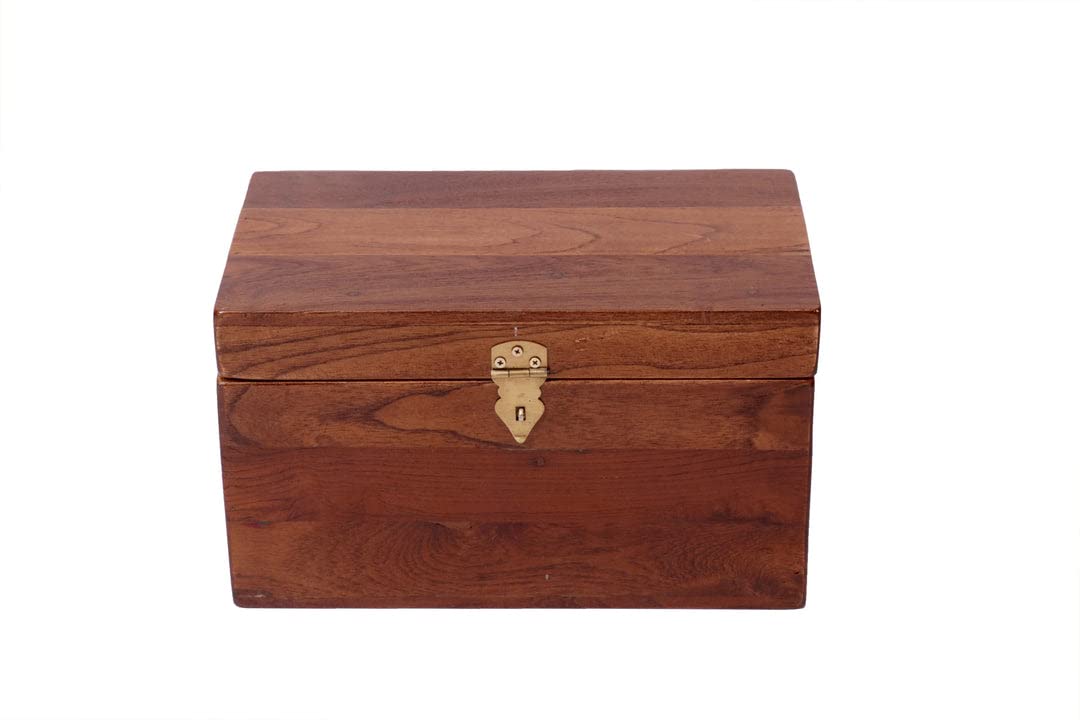 Handmade Wooden Storage Box | Jewellery Box For Women | Solid Wood Box | Multipurpose Use | Hand Polished Decorative Box | Jewel Organizer With Lock