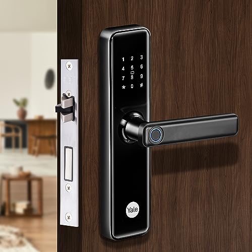 Yale YDME 50 NxT, Smart Door Lock with Biometric, Pincode, RFID Card & Mechanical Keys, Color- Black, for Home & Office (Free Installation)…