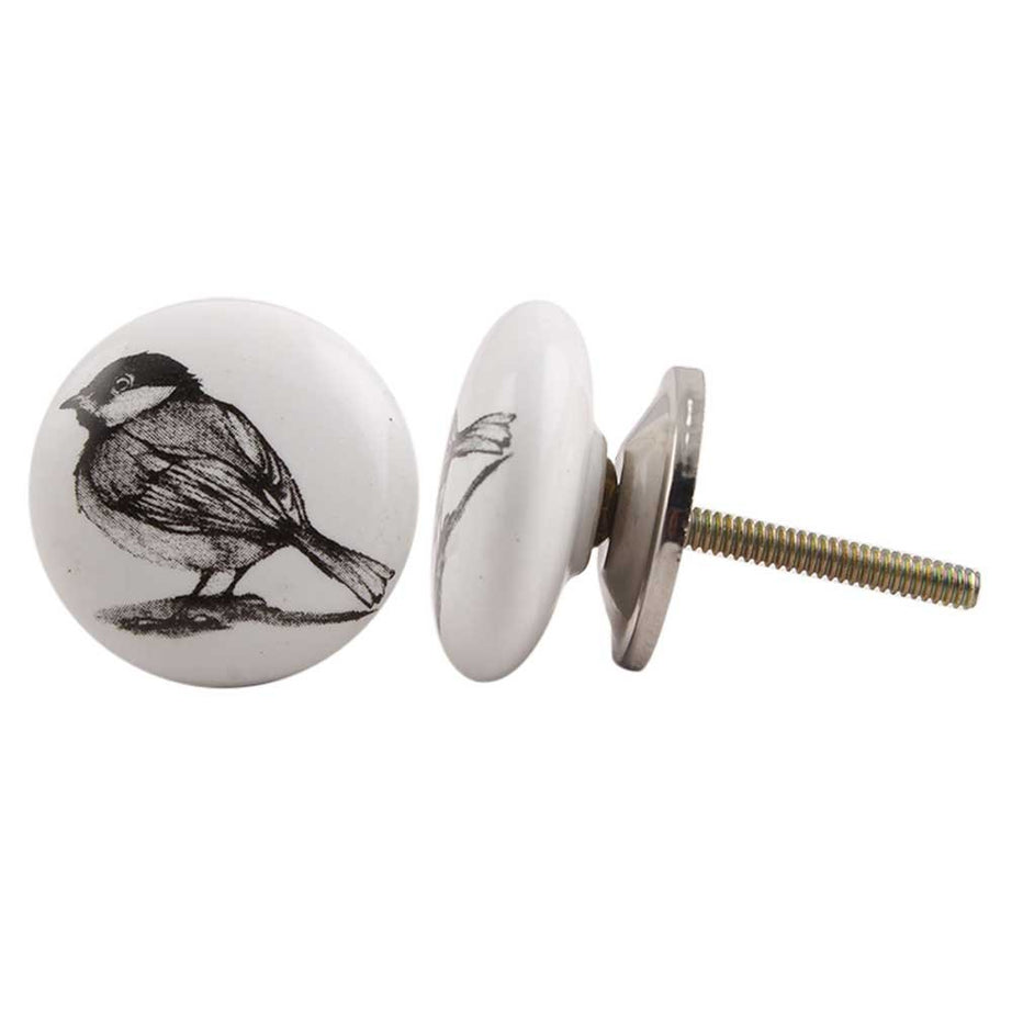 Indian-Shelf 10 Pieces Ceramic Door Pulls- Sparrow Knobs for Cabinets and Drawers - Black Kitchen Knob- Drawer Knobs and Pulls- Dresser Pull- Wardrobe Furniture Handle