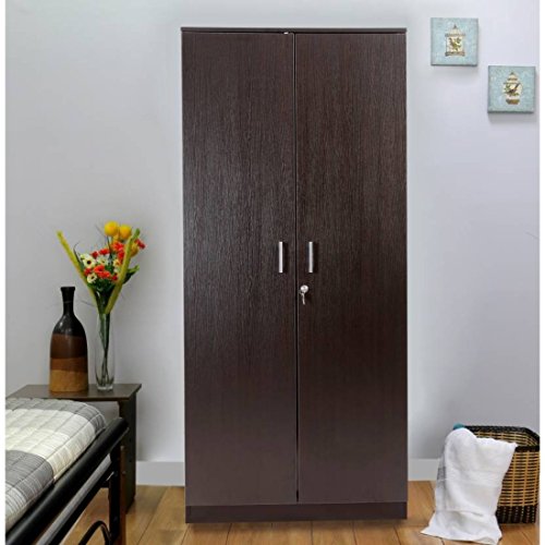 HomeTown Prime Engineered Wood Two Door Wardrobe in Wenge Colour