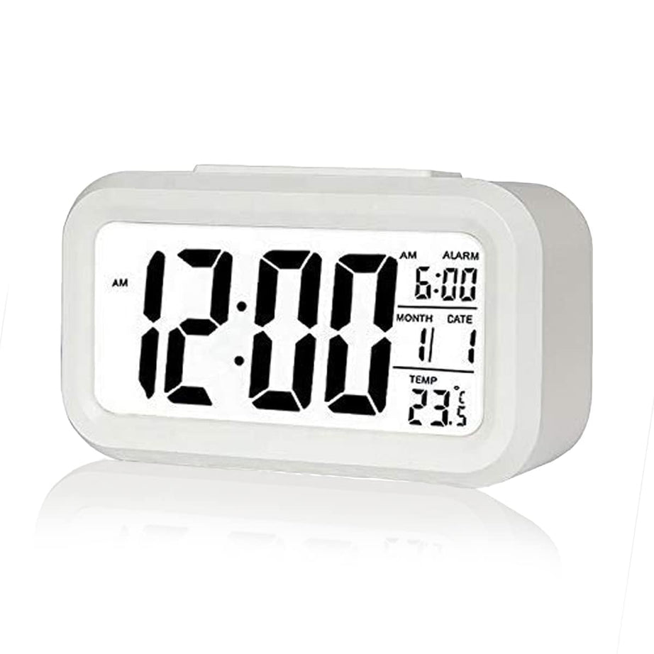 KADIO Digital Alarm Clock Table Clock for Students, Home, Office, Corporate with Automatic Sensor, Date & Temperature