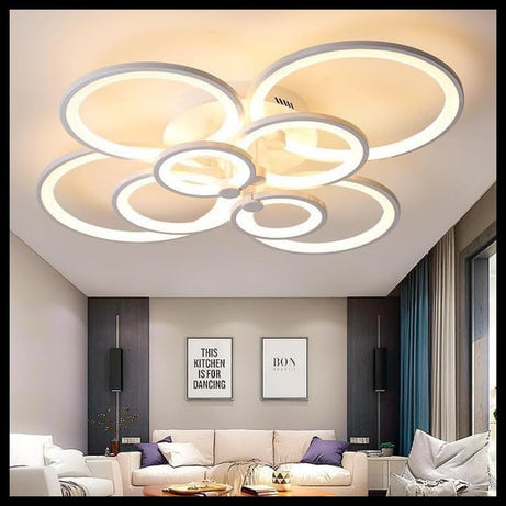 Smartway®- Chandelier for Living Room,Modern,Dining Table,Hall,Hanging Ceiling Light,Pendant lamp,110 W Arica,Smart Voice Assist (Google, Alexa), App Control